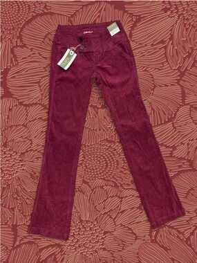 CLASH Jeans corduroy burgundy y2k low rise pants Size 1 NWT